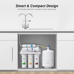 5 Stage Undersink Reverse Osmosis Water Filter System 100 GPD Membrane Filter
