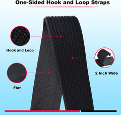 16Ft 2 Inch Wide Cable Ties, Heavy Duty Hook and Loop Straps with 15 Buckles, A