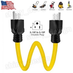 3 Prong Plug 12AWG 125V Double Male Extension Cord For NEMA 5-15P to 5-15P