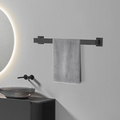 8.99 Lbs Modern Bathroom Wall Mount Towel Bar Set Stainless Steel Black