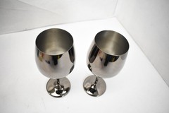 Arora Stainless Steel Wine Glasses Set Of 2 Silver Hand Wash Only Arcoroc