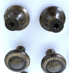 Lot 15 Cabinet Knob Pulls Newport Solid Antique Brass Round Rope Preowned VGC