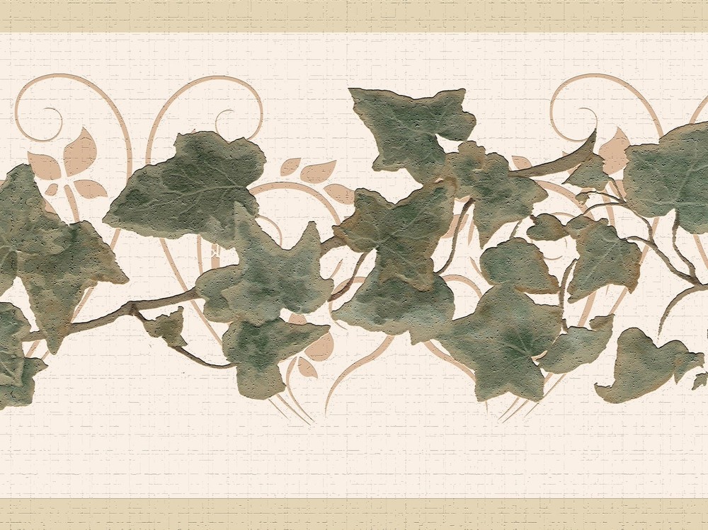 Dundee Deco Wallpaper Border Peel 15 ft x 7 in (4.57m 17.78cm), Green Beige