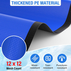 24FT Pool Ground Cloth, 12X12 Mesh Heavy Duty Pool Liner Pad with Anti-Aging PE,