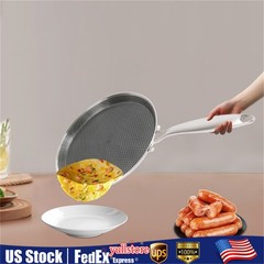 11in Stainless Steel Crepe Pan Pancake Pan Non Stick Cooking Pan For Kitchen
