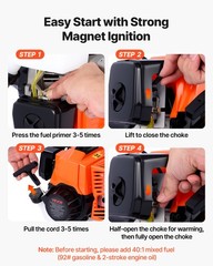 VEVOR 5-in-1 Gas Hedge Trimmer 2 Cycle 63cc Gas Powered Handheld Hedge Trimmer