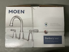 MOEN Banbury 8 in. Widespread High-Arc Bathroom Faucet in Chrome Valve Included