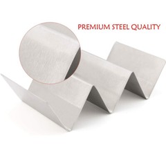 US 2 Food Grade Stainless Steel Taco Holder Stand Truck Tray Style Oven Safe