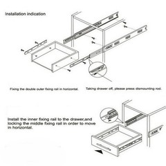 12-22In Soft Close Full Extension Drawer Slides Rear Mount Ball Bearing+Brackets