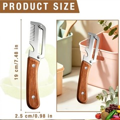 3 PCS 3-in-1 Multifunctional Vegetable Peeler with Wooden Handle,Julienne Slicer