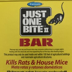 Just one bite Rat Rodent Mice Mouse Vole Bait New Sealed Bar 1 Pound