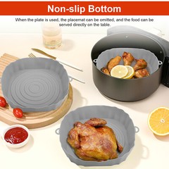 2Pcs Air Fryer Silicone Pot Baskets Liners Non-Stick Safe Oven Baking Tray Mats
