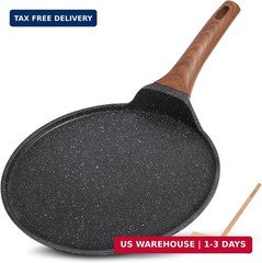 ESLITE LIFE 9.5 Inch Crepe Pan with Spreader, Nonstick Granite Coating Dosa Pan,