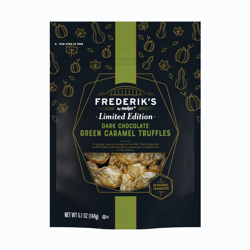 Frederik’s By Meijer Dark chocolate Green Caramel Truffle bb 7-10-26