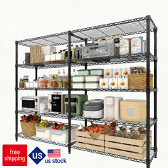 Metal Storage Shelves 5-Tier, Heavy Duty Wire Rack Shelving Unit, Adjustable