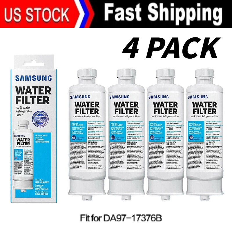 4PACK Genuine Samsung DA97-17376B HAF-QIN/EXP REFRIGERATOR Water Filter US Stock