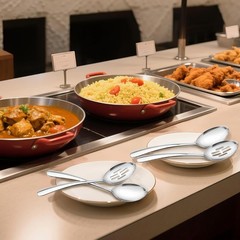 10.3-in Large Serving Spoons Set, 18/0 Stainless Steel, Heavy Duty, 2 Serving &