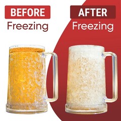Beer Mugs For Freezer, Beer Mug, Double Walled Freezer Mugs With Gel, Set Of 2