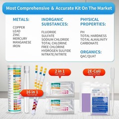 20 in 1 Complete Drinking Water Test Kits, 125 Strips-Well, Tap, Home, City Wate