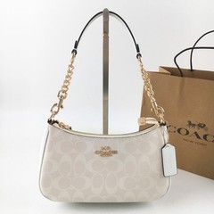 NEW Teri Shoulder Bag In Signature Canvas CA548 White NWT Ships from US