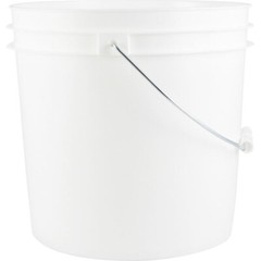 2 Gallon White Food Grade Bucket Pail with Screw on Lid (Pack of 2)