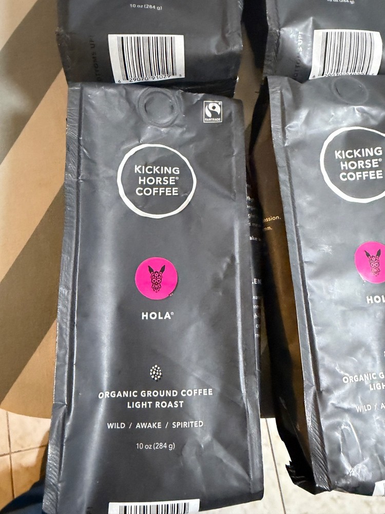 Kicking Horse Coffee Hola Light Roast Ground 10 Oz Certified Organic 6 Bags