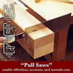 SUIZAN Japanese Pull Saw Hand Saw 9.5 Inch Ryoba Double Edge for Woodworking