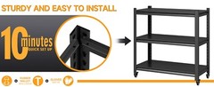 3-Tier Heavy Duty Metal Shelving Unit Garage Shelves Utility Rack Adjustable