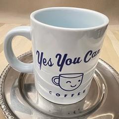 Ban. Do “Yes You Can! Coffee” Mug Retro Style Blue Mug 2019