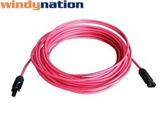 Pair Black + Red Solar Panel Extension Cable Wire Solar Connectors 10 or 12 AWG