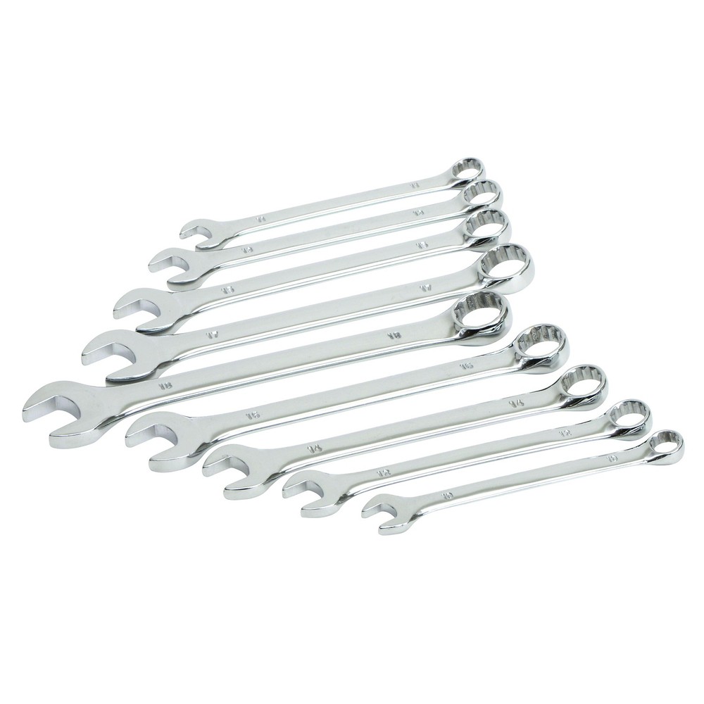 Ironton Full-Polish Metric Wrench Set, 10.3in.L, 9-Pc.