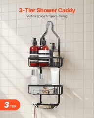 VEVOR Shower Caddy 3-Tier Hanging Bathroom Shower Storage Organization Shelves