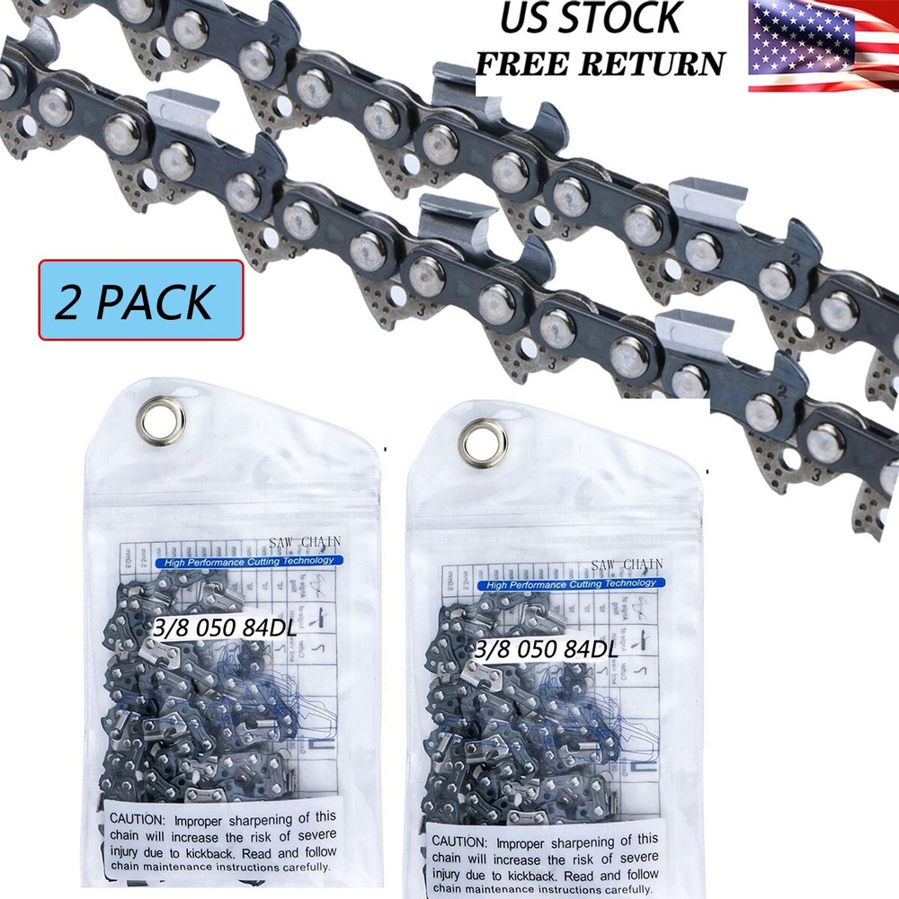 2PACK 24” Chainsaw Chain For Husqvarna 455 460, Stihl Full Chisel 3/8 050 84DL