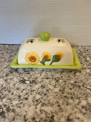 Sunflower & Bees Butter keeper/dish