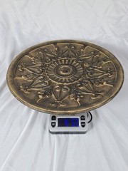 Beautiful Solid Wooden Wall Hanging Rubbed Bronze Finish Medallion 15.5In 4.5lbs