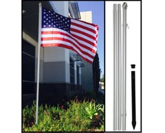 10ft Flag Pole Outdoor Aluminum In Ground Flag Pole 10′ Silver Flag Pole