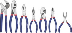 7PCS WORKPRO Plier Set Groove Joint Long Nose Slip Joint Linesman Diagonal Plier