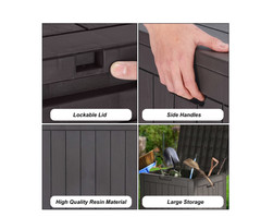 31 Gallon Resin Deck Box,Waterproof UV Resistant Outdoor Storage Box for Garden