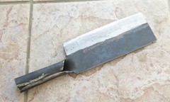 Crude – 7 Inch Chinese Vegetable Cleaver Chef Knife, Carbon Steel, Steel Handle