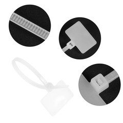 300pcs Nylon Cable Ties Tags Label Marker Self-Locking 100mm White