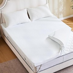 DUMOS HOME Comfy Memory Foam Mattress Topper w/Removable Cover&Elastic Straps