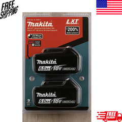 2 x Makita BL1860B-2 18V LXT Lithium-Ion 6.0 Ah Battery – New – USA SHIP