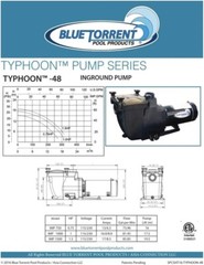BLUE TORRENT TYPHOON 1.5 HP IN GROUND PUMP- REPLACENMENT FOR HAYWARD SUPER PUMP