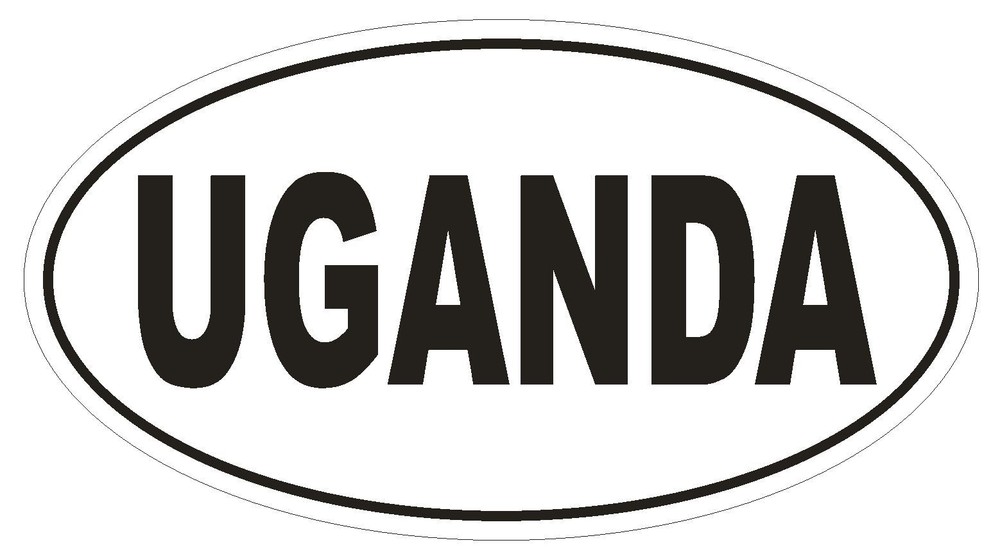 Uganda Oval Bumper Sticker or Helmet Sticker D2277 Euro Oval Country Code