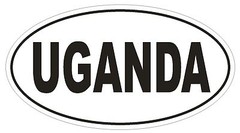 Uganda Oval Bumper Sticker or Helmet Sticker D2277 Euro Oval Country Code