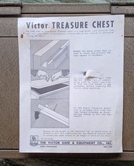 Mid-century Victor ‘Treasure Chest’ Fire-Proof Strong Box Safe, Both Keys, Nice!