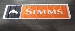 Simms Fly Fishing Banner White Flag Huge Giant Big 2×8 feet Fish Fisherman