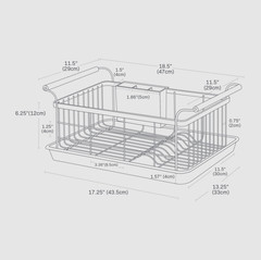 Yamazaki Home TOSCA Dish Drying Organizer Rack with Removeable Drainer Tray
