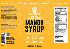 Lakanto Simple Flavoring Syrup – Monk Fruit Sweetener 25.4 Fl Oz (Pack of 1)