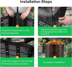 VIVOSUN 300gal Garden Compost Bin Reusable Outdoor Backyard Expandable HDEP